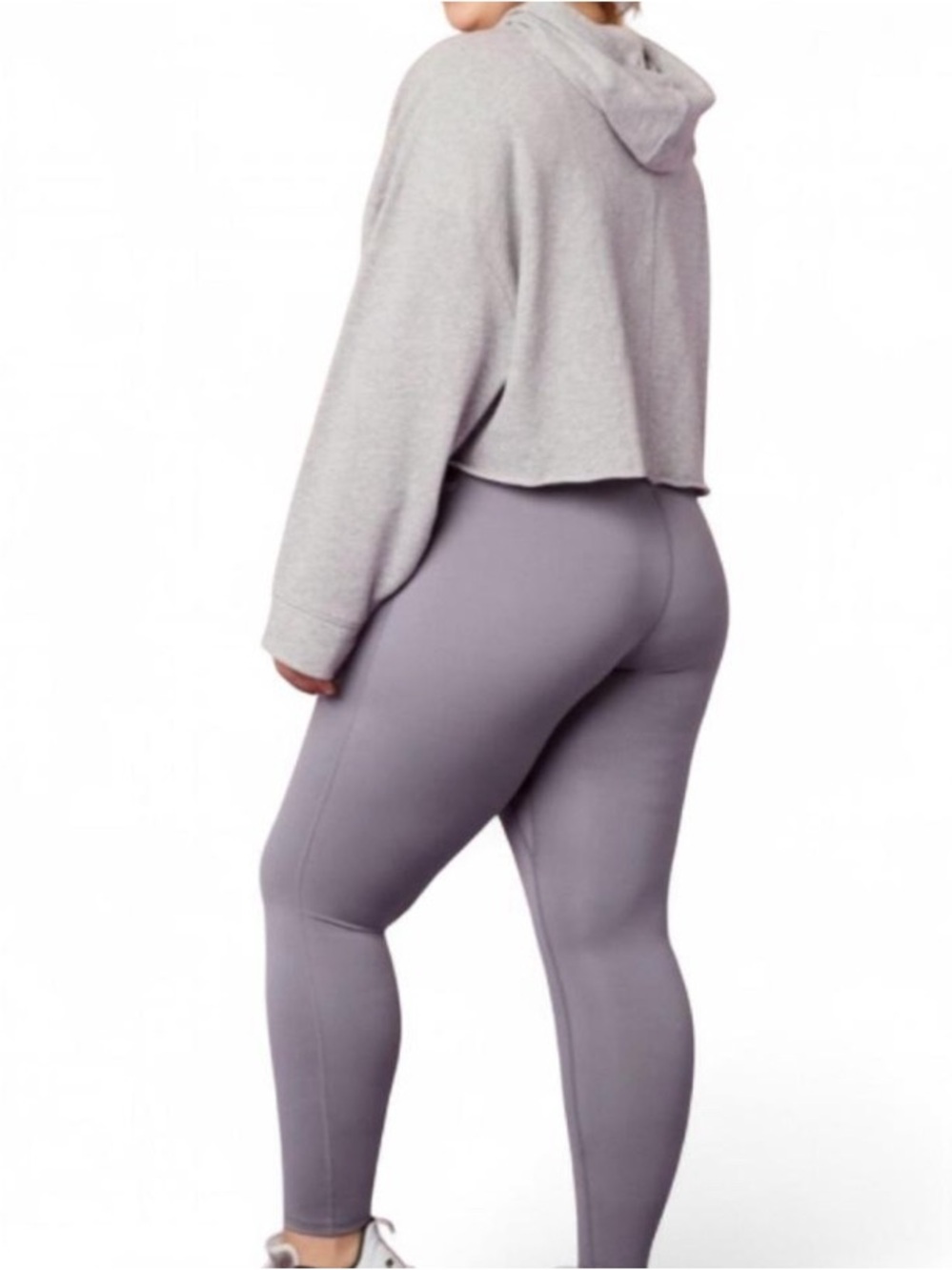 Soft Girl Balletcore Fabletics Motion365 Grey Leggings with Mesh Back Pocket - Picture 1 of 7